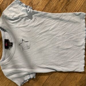 IZ Byer Light Blue Ribbed Top with Star Accent